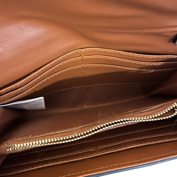 Valentino Orlandi Chic Brown Logo Crossbody Wallet Purse with Strap Fall Autumn - Picture 8 of 10